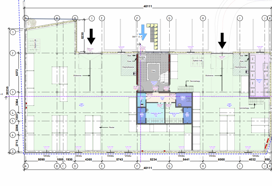 Plantegning lager – ca. 350 m², R68 Lier